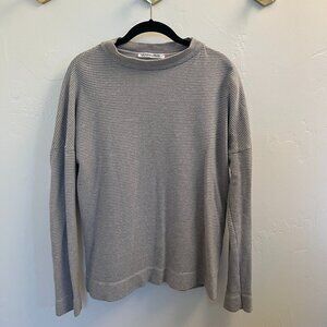 Pullover Striped Sweatshirt - Cowl Neck - Groceries Apparel - Medium